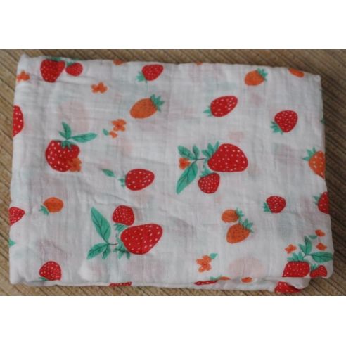 Gauze Muslin Diaper 120 * 120 - Strawberry buy in online store