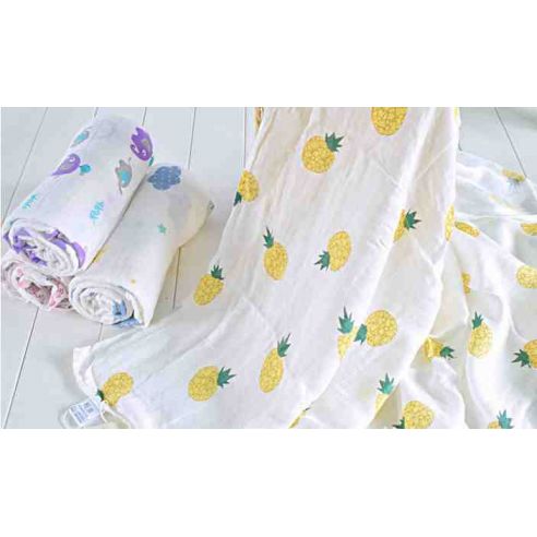 Gauze Muslin Diaper 120 * 120 - Pineapples buy in online store