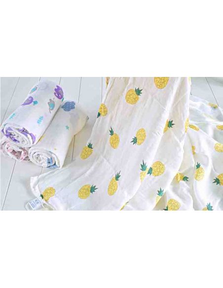 Gauze Muslin Diaper 120 * 120 - Pineapples buy in online store