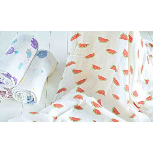 Gauze Muslin Diaper 120 * 120 - Watermelons buy in online store