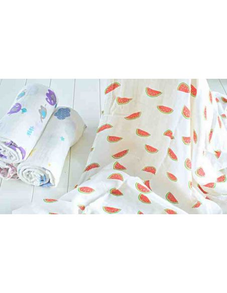 Gauze Muslin Diaper 120 * 120 - Watermelons buy in online store Gauze Muslin Diaper 120 * 120 - Watermelons buy in online store