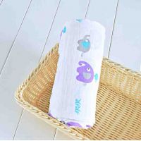 Gauze Muslin Diaper 120 * 120 - Purple Elephants buy in online store