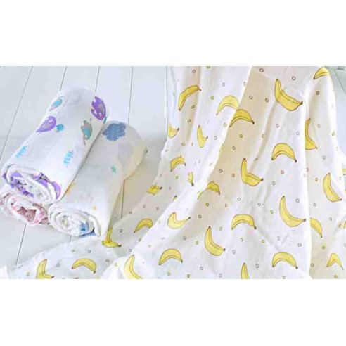 Gauze Muslin Diaper 120 * 120 - Bananas buy in online store