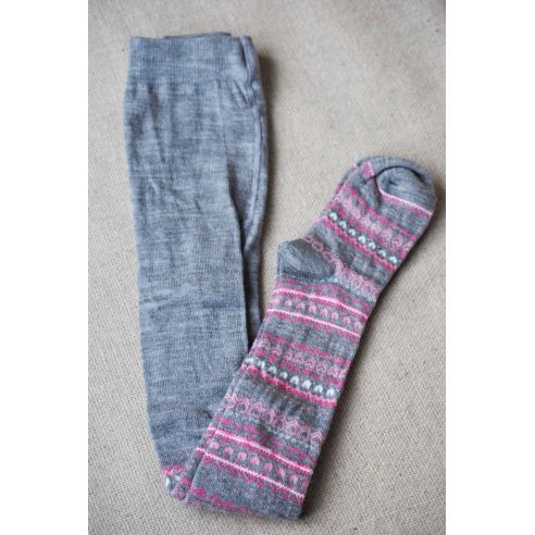 Merino wool tights 62-68 gray ornament buy in online store