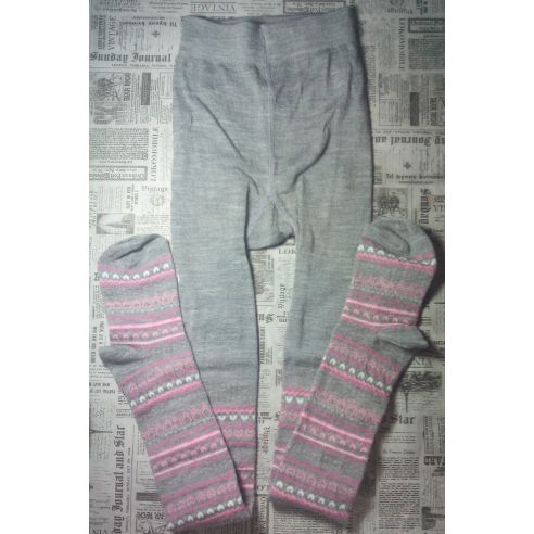 Merino wool tights 146-152r - gray ornament buy in online store