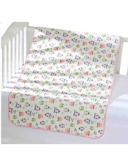 Diaper waterproof cotton owls with layers - size 50 * 70cm buy in online store