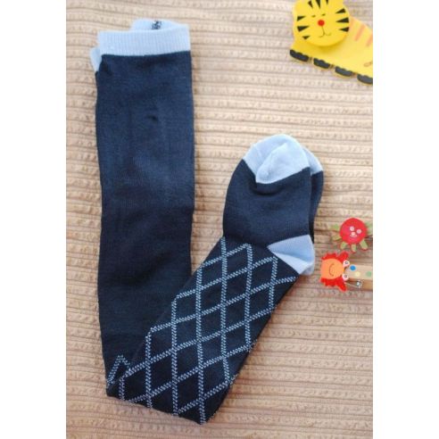 Merino wool tights 98-104p - Blue rhombus buy in online store