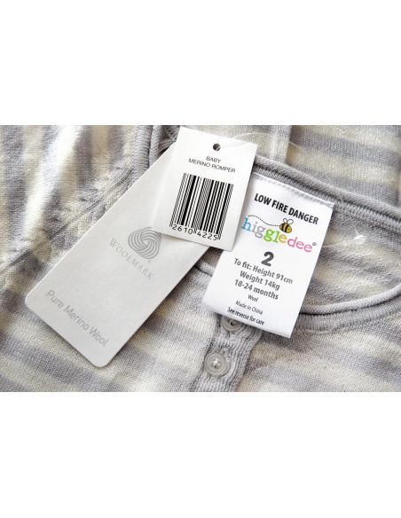 Man Slip Higgledee 0-3 months Merino Gray Wool buy in online store