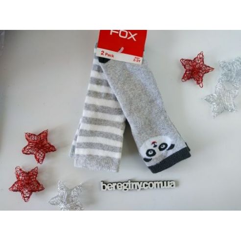 Socks Anti-slip terry children's Fox 2-3 years - gray (2 pairs) buy in online store