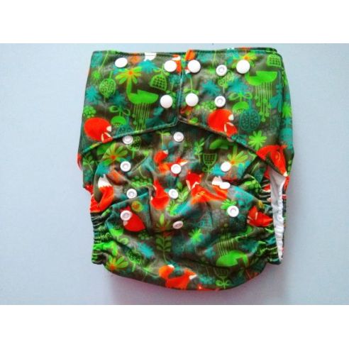 Reusable diaper on microflis buttons with double rubber band - large size buy in online store