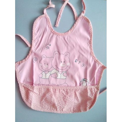 Cotton slotman apron with pocket - Pink bears buy in online store