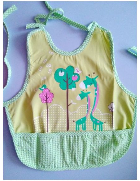 Cotton slotman apron with pocket - Giraffe green buy in online store Cotton slotman apron with pocket - Giraffe green buy in online store