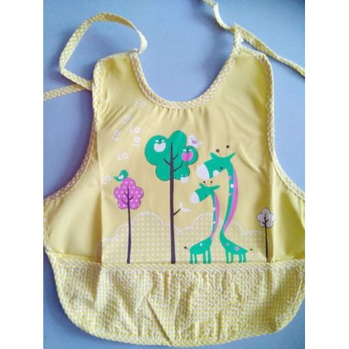 Cotton slotman apron with pocket - yellow giraffe buy in online store