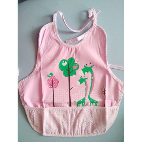 Cotton slotman apron with pocket - pink giraffe buy in online store