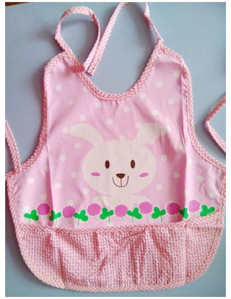 Cotton slotman apron with pocket - pink hare buy in online store Cotton slotman apron with pocket - pink hare buy in online store