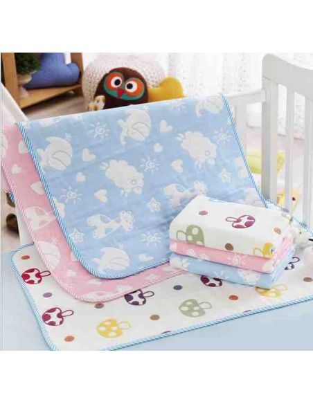 Diaper Waterproof Multilayer Cotton + Bamboo Mahra, Bilateering - Size 70 * 100cm buy in online store