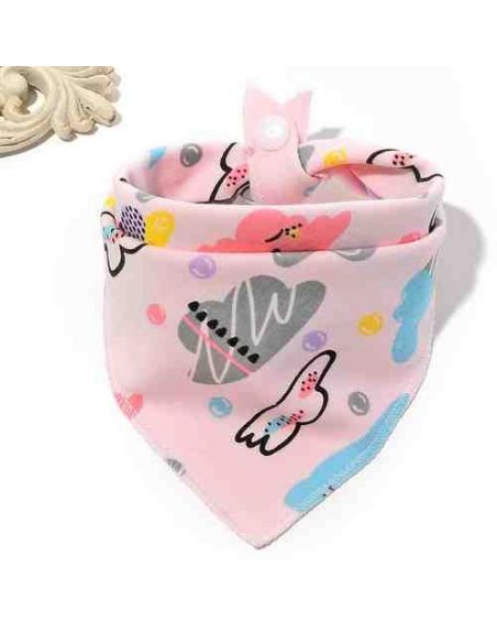 Whirl, bib, araphak on the button - clouds on pink buy in online store Whirl, bib, araphak on the button - clouds on pink buy in online store