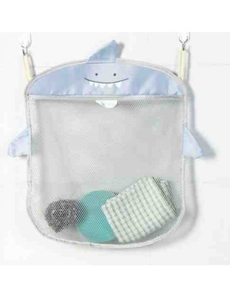 Mesh Organizer for storing toys in a Bathroom Alarger + 2 Vacuum Hook - Gray buy in online store