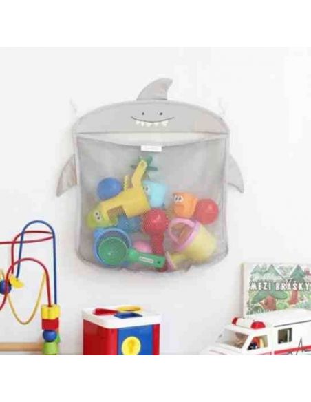 Mesh Organizer for storing toys in a Bathroom Alarger + 2 Vacuum Hook - Gray buy in online store