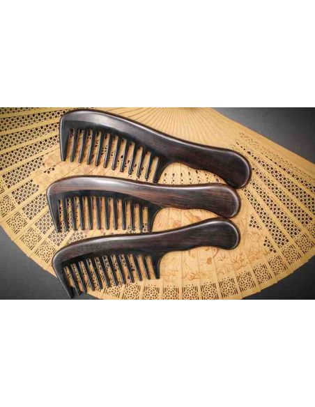 Comb from ebony (black) tree with inset from buffalo horns buy in online store Comb from ebony (black) tree with inset from buffalo horns buy in online store