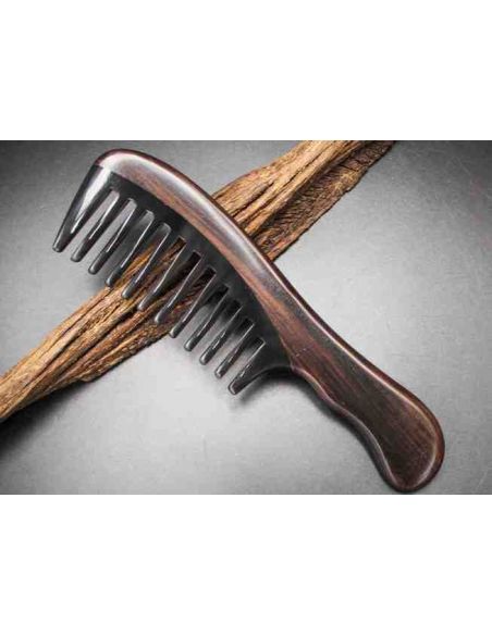 Comb from ebony (black) tree with inset from buffalo horns buy in online store Comb from ebony (black) tree with inset from buffalo horns buy in online store