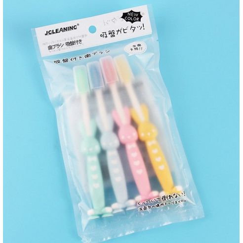 Baby toothbrushes on suckers bunnies - 4pcs in pack buy in online store