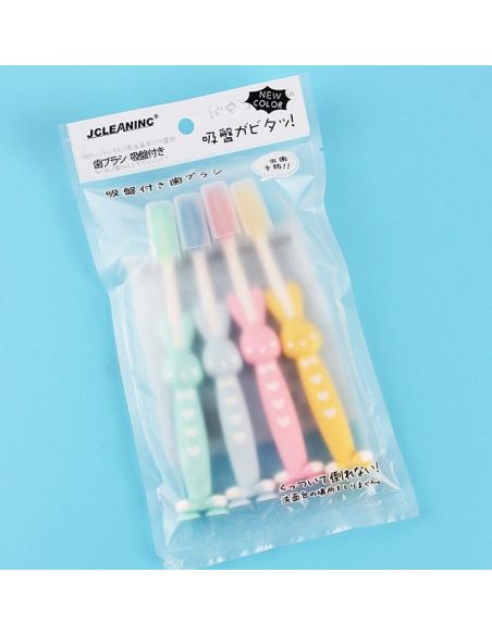 Baby toothbrushes on suckers bunnies - 4pcs in pack buy in online store Baby toothbrushes on suckers bunnies - 4pcs in pack buy in online store