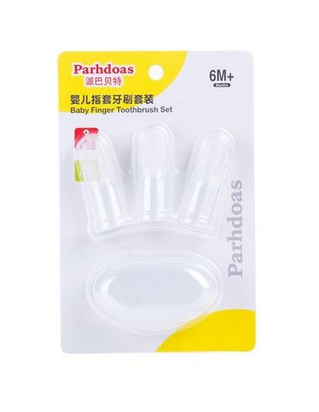 Baby toothbrush on finger - 3pcs + case buy in online store