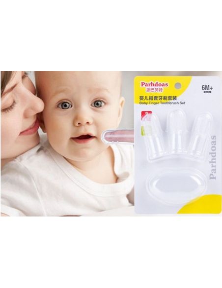 Baby toothbrush on finger - 3pcs + case buy in online store