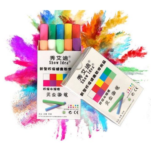 Water soluble dustless chalk color + 1pc holder for chalk buy in online store