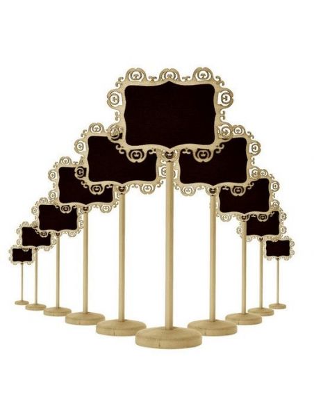 Chalk price tag, a plate of carved wood - on the rack 10pcs buy in online store