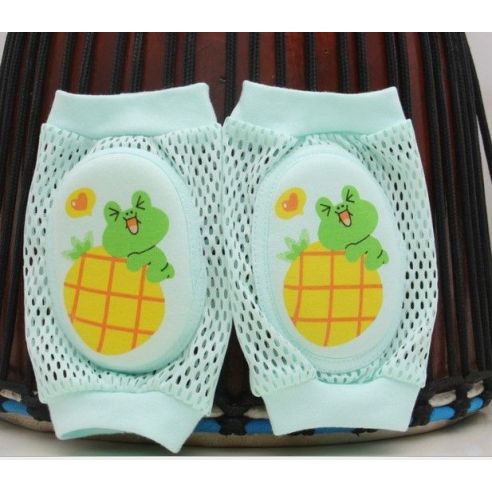 Knee pads with soft oval insert mesh - frog with pineapple buy in online store