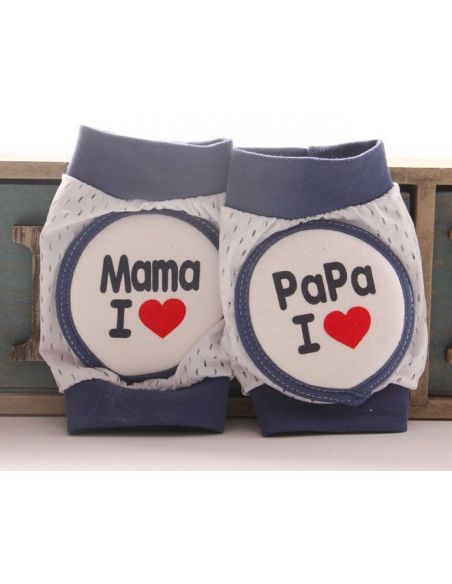 Knee pads with a soft circular insert - I love mom and dad (blue)) buy in online store