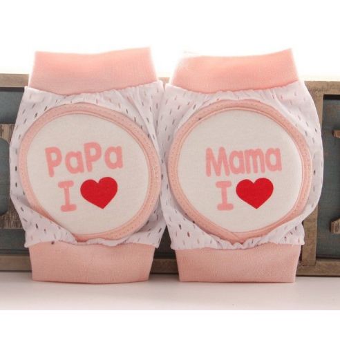 Knee pads with a soft circular insert - I love mom and dad (pink) buy in online store