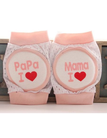 Knee pads with a soft circular insert - I love mom and dad (pink) buy in online store
