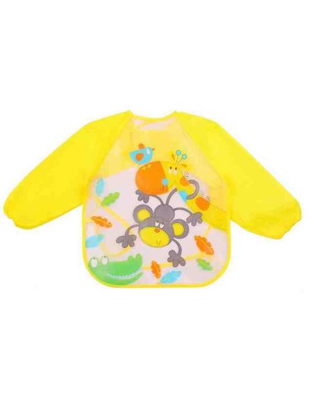 Apron with Sleeves - Yellow Giraffe and Monkey buy in online store Apron with Sleeves - Yellow Giraffe and Monkey buy in online store