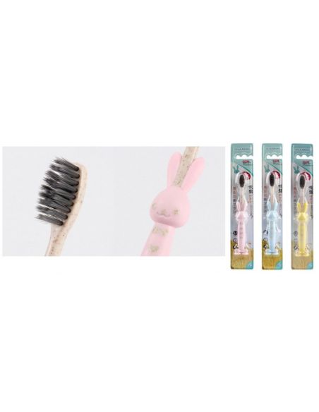 Children's toothbrush with adding bamboo coal on suckers buy in online store