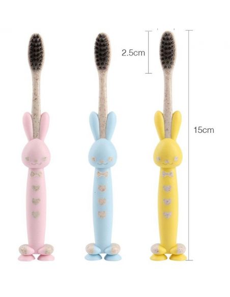 Children's toothbrush with adding bamboo coal on suckers buy in online store
