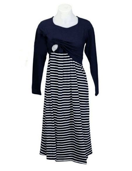 Dress for pregnant women and nursing dark blue buy in online store