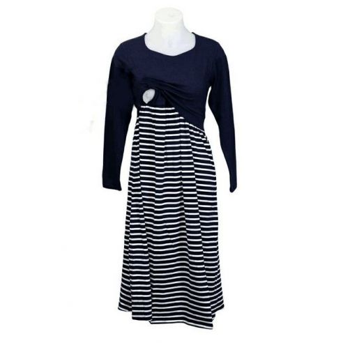 Dress for pregnant and nursing dark blue -m buy in online store