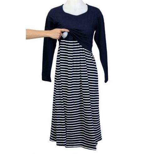Dress for pregnant and nursing dark blue -m buy in online store